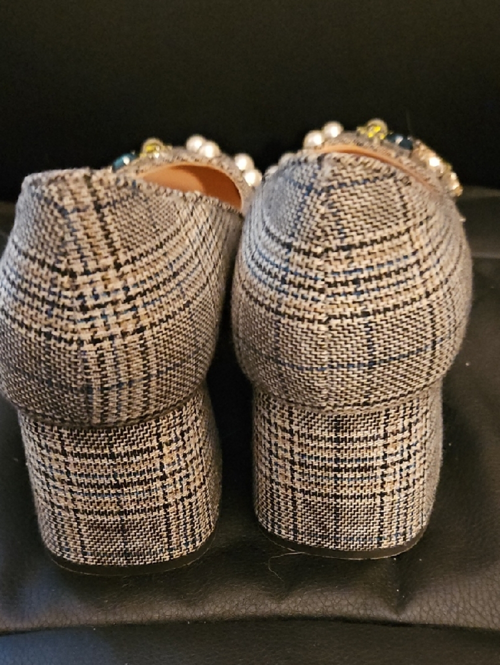 J. Crew Celia Glen Plaid Block-Heel Pumps - Size 8 - Picture 4 of 7